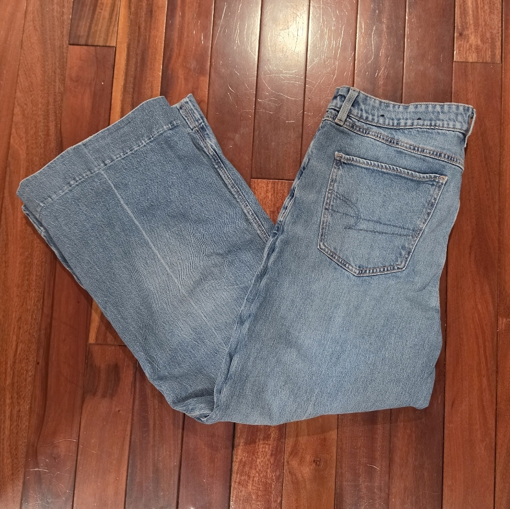 American Eagle Outfitters Medium Blue Wide-Leg Jeans